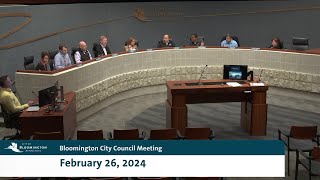 February 26, 2024 Bloomington City Council Meeting