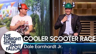 Jimmy Challenges Dale Earnhardt Jr. to a Cooler Scooter Race