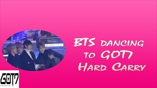 161227 - BTS dancing to GOT7 Hard Carry (  FAnCAm ) HQ