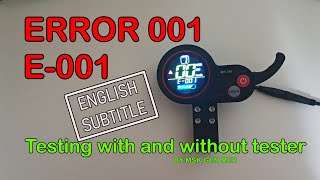 E-001 ELECTRIC SCOOTER ERROR 001 // ERROR CODES EXPLAINED // EBIKE ESCOOTER MOBER FIIDO DYU DUALTRON