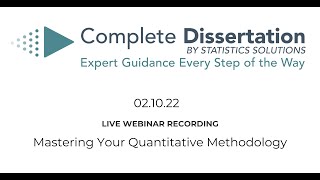 Mastering Your Quantitative Methodology