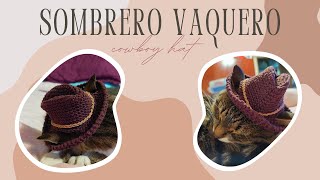 Sombrero vaquero para gato tejido a crochet (fácil) / [Sub english] cowboy hat for cat