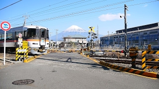 JR 身延線【No.8】勝山踏切・通過・走行映像・富士山　静岡県富士市