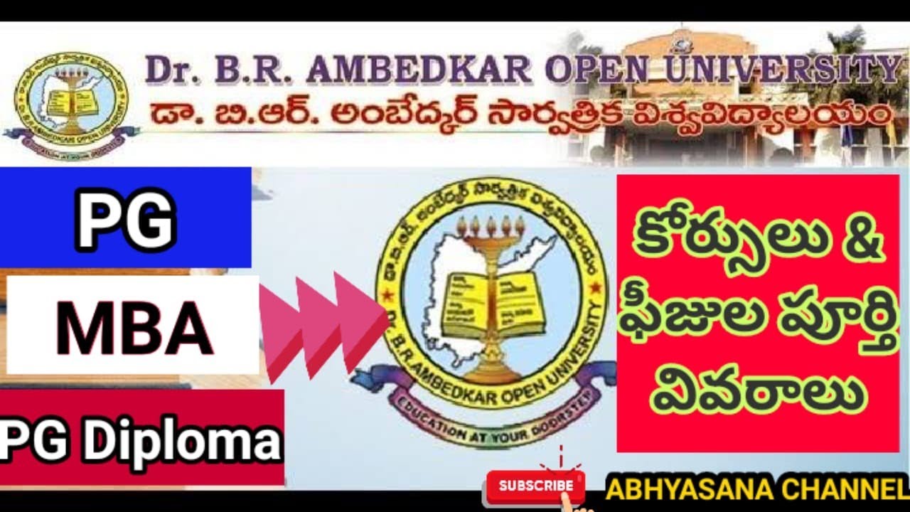 DR.B.R.AMBEDKAR OPEN UNIVERSITY // PG/MBA/PG DIPLOMA COURSES & IT'S FEE ...