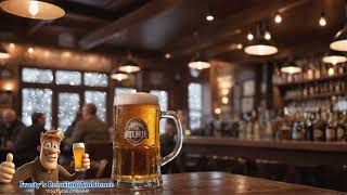 Relaxing Ambience Enjoy A Beer On A Snowy Day In The Pub