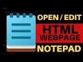 HOW TO OPEN HTML WEB PAGE IN NOTEPAD – View, Edit HTML Source Code in Notepad  - 2022