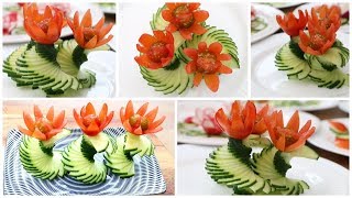 Super Salad Decoration Ideas - Cucumber Carving Garnish