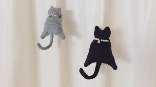 かわいい♥猫ピンチの作り方★手縫い小物★無料型紙ダウンロード★カーテンアクセサリー★けーことん