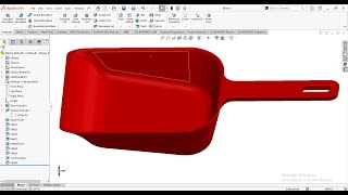 Dust pan solidworks 3D || Dust pan for beginners exercise