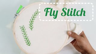 Fly Stitch| Y Stitch| Easy Hand Embroidery Stitch| How To Do Fly Stitch| Fly Stitch Tutorial|