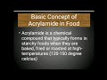 acrylamide in food and it s effect on consumer..