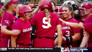 Oklahoma softball's Kinzie Hansen hits 2 run home run vs. Texas 4/16/22