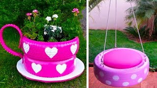 IDEIAS DE JARDIM E DECORAÇÃO COM PNEUS PARA TER UM CANTINHO FLORIDO E SUSTENTÁVEL