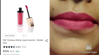 pac timeless matte lipstick review /pac lipstick /pac cosmetics lipstick / liquid lipstick matte