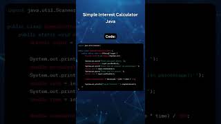Simple Interest Calculator in Java #coding #gaming #code #coder #java #tutorial #developer