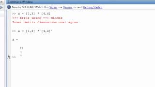 MATLAB Tutorial Part 2 Basic Operators