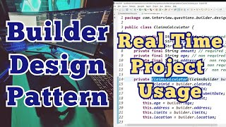 Builder Design Pattern in java | Real Time Project Usage
