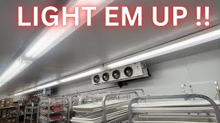 I PLACED IN NEW LED LIGHTS FOR MEAT WALK-IN COOLER!