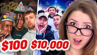 AMERICANS REACT TO SIDEMEN $10,000 vs $100 NEW YEARS EVE