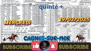 programme quinté pronostics Cagnes-sur-Mer (MERCREDI) 19/02/2025