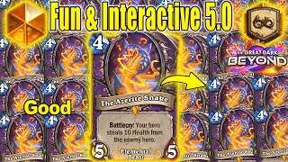 My NEW Snake Warlock Deck 5.0 Is Beyond Fun \u0026 Interactive At The Great Dark Beyond | Hearthstone