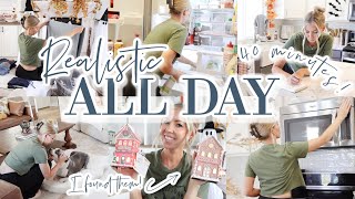 *NEW* Realistic ALL DAY clean! Fridge clean out, grocery haul, sharing my VIRAL Christmas finds!