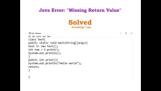 missing return value error in java