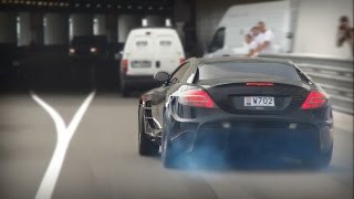 SLR Mansory Renovatio burnouts and slide on Monaco F1 track!