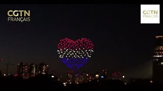 Magnifique spectacle lumière par drones à Rotterdam