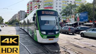 [4K 60fps HDR]STB Bucharest-First Astra Imperio Metropolitan Trams on Line 32-Shot on 40ºC on iPhone