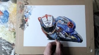 Painting Kyle Ryde Moto3 Racing Steps Foundation cartoon time-lapse