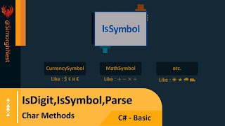 C# Tutorial - Basic - 033 - Char Methods - IsDigit(),IsSymbol(),Parse()