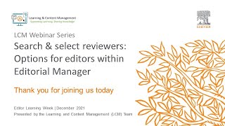 Search and Select Reviewers Webinar