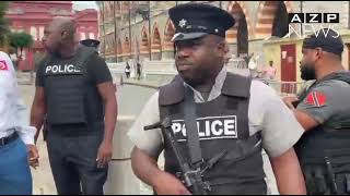 Protesters demanding justice for Kaia Sealy clash with TTPS officers. | Video: Alicia Chamely
