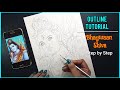 How to draw Lord Shiva , Step by Step Outline Tutorial | Shivratri drawing