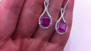 Pink Sapphire diamond earring 6.01ct