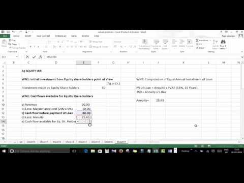 Project IRR and Equity IRR Case Study CA Final Level Project IRR and Equity IRR Case Study CA Final Level