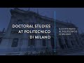 Il Dottorato al Politecnico di Milano - Ph.D. at the Politecnico di Milano