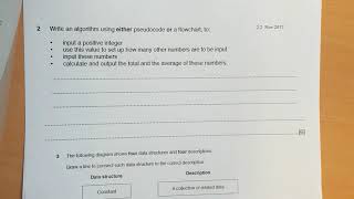 ** FOR TO NEXT LOOP ** with TOTALLING - PSEUDOCODE ALGORITHM - GCSE iGCSE computer science