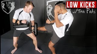 How to Hold Thai Pads For Low Kicks