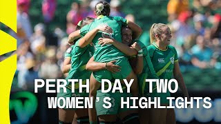 South Africa SHOCK Great Britain | Perth HSBC SVNS Day Two Women's Highlights