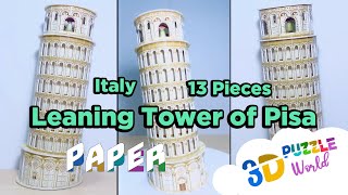 ASMR | LEANING TOWER OF PISA (13 Pieces) | Italy | Paper | Great Architecture | 3D Puzzle World DIY