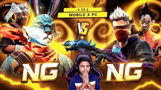 NG PC X NG MOBILE☠️ | PC VS MOBILE🥵 | 6VS6 - GARENA FREE FIRE