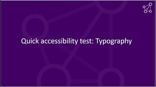 Quick accessibility test: Typography