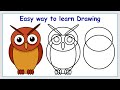 Learn How to draw a Owl in a Simple Way