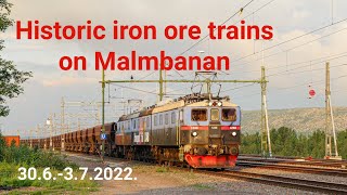 Historic iron ore trains and other train traffic on malmbanan