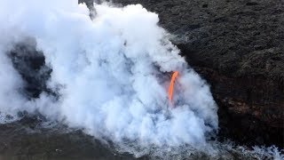 Laze: As lava reaches ocean, it sends acid lava haze into air