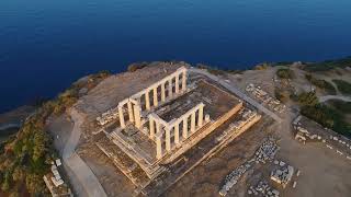 Σούνιο Ναός του Ποσειδώνα --- Cape Sounio Poseidon's temple  drone video