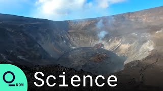 USGS Surveys 580-Foot-Deep Lava Lake in Kilauea Volcano's Halema'uma'u Crater