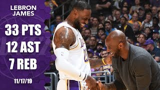 LeBron James puts on a show as Kobe Bryant sits courtside | 2019-20 NBA Highlights